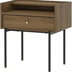 MARIAS KOMMERCE RÅDMANSÖ Bedside Table, Brown Walnut Effect, 54x38x58 cm (21 1/4x15 1/8x22 5/8 ")-picture-22