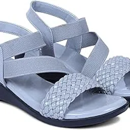 arranque Women Fashion Comfortable Leather Material PVC Rubber Sole Outer Mesh Strapped Anti-Slip Water Resistant Outdoor Wear Sandals (Turquoise Size 37, UK4)-picture-21