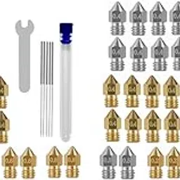 Serplex® 32PCS 3D Printer Nozzle MK8 Extruder High Temperature Pointed Wear Resistant for Makerbot Creality CR-10 5 Size 0.2 mm 0.4 mm 0.5mm 0.6 mm 0.8 mm-image-76