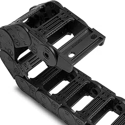 Aweking 25 x 57mm (Inner H x W) R55 Bridge Type Drag Chain Cable Wire Carrier Protection Chain 39.3inch/1M for 3D Printer and CNC Router Mill,Black Plastic Nylon-image-1