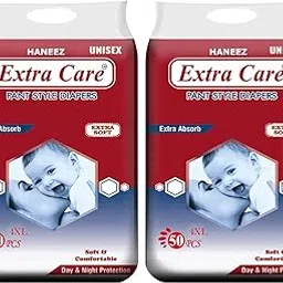 Extra Care Unisex Pant Style Diapers, 4XL Size, Extra Absorb Day & Night Protection, Soft & Comfortable, 100 Pieces-image-8