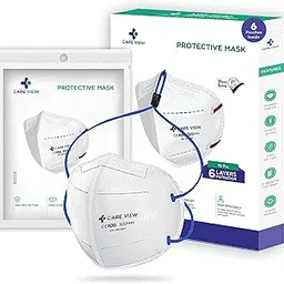 CARE VIEW N95 Model No. CV1221H Head Loop Style N-95 Protective Face Mask, 6 Layered Filtration with 2 Melt Blown Layers, DRDO Approved (Pack of 6) (Loop color may differ)-image-11