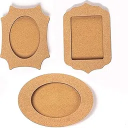 IVEI DIY MDF Wood Sheet Craft Magnet - Plain MDF Fridge Magnet Blanks Cutouts Set for Painting Wooden Sheet Craft, Decoupage, Resin Art Work & Decoration (Photo Frames Set of 3)-picture-18