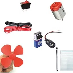 TOY MOTOR KIT WITH 9V HW BATTERY DC MOTOR FAN BLADE WITH PAD AND PEN-picture-52