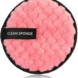 First Try Reusable Makeup Remover Pads | Double-Sided Multi-functional Soft Fiber | Cleansing Pads for Facial, Eye, Foundation Simple Makeup Remover | Safe for Dry & Sensitive Skin (Pink)-image-0