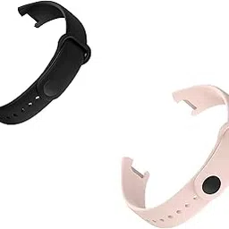 Technuv Comfort and flexible Soft Silicone Band Strap for Redmi Smart Band Pro, (Smart Watch Only) Classic Straps Men Women and Boys & Girls (Black,Pink)-picture-55