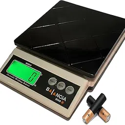 NIVAYO 10kg Counter Kitchen Weight Machine, High Accuracy Digital Food Scale With 2 AAA Betteries Perfect For Home Kitchen & Shops Weighing Scale (Black, White)-image-1