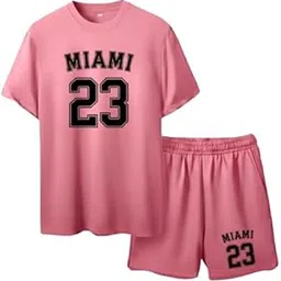 lucraft RIVANORA Stylish Miami 23 Printed Co-ord Set for Men | Summer Casual T-Shirt and Shorts Set-picture-45