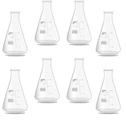 OCTA Borosilicate Glass Conical Flask 100ml Pack of 10, Conical Design with Graduated Marking. Ideal for Laboratory Use, Mixing, Heating, Storing Liquids. Chemical and Heat Resistant, Perfect for Lab-picture-18