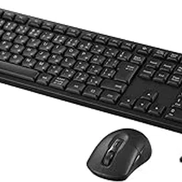 Buffalo BSKBW345SBK Quiet Keyboard Mouse Set, Wireless, 2.4 GHz, Full Keyboard, 109 Keys, Japanese Sequence, 5 Buttons, BlueLED, Black-picture-10