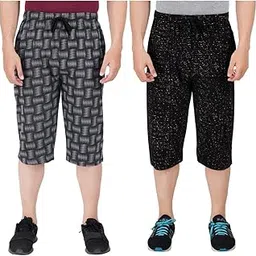 feel track Men's Regular Fit Three Fourth Capri (Pack of 2)-picture-31