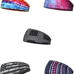 calandis CALANDIS™ 5 Pieces Yoga Sport Headband Fitness Gym Running Cycling Sweatband Hairband | Womens Accessories-picture-47