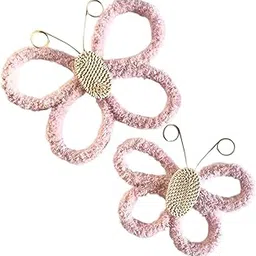 FABLOFT 2Pcs Butterfly Wall Art Decor Boho Modern Art Crafts for Home Nursery Office Pink-picture-23