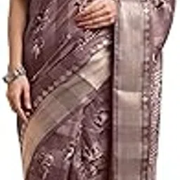 mirchi fashion Women's Cotton Blend Floral Printed Saree with Blouse Piece-picture-24
