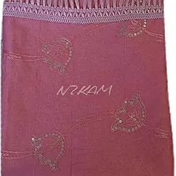nzkam Womens & Girls Cotton Silk Aari Work Dupatta With Sequence & Lace-picture-53