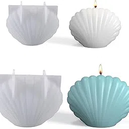 FirstTry Shell Candle Mold I 3D Fondant Seashell Geometry Silicone Epoxy Mould I for DIY Handmade Ornament Chocolate, Aromatherapy, Soap, Resin Art Craft, Home Desktop Wedding Decor (Small and Large)-picture-20