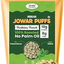 NIHKAN Roasted Jowar Puffs- Pudhina Punch Flavour | Healthy Ready to Eat 100% Millet Snacks | No Rice grits, No Maida, No Palm Oil, No preservatives - 70g-picture-39