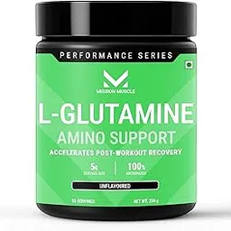 Mission Muscle L-Glutamine Powder, 250g, 5g Per Serving, 50 Servings, 100% Micronized, Unflavoured Amino Support-picture-46