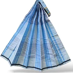Pure Cotton Bangladeshi Traditional Lungi For Men White And blue light checks Size 2.5 Meter, Very Soft Fashionable And Comfortable for sleep, bath and beach use, Stitched Lungi.Pack of 1-picture-21