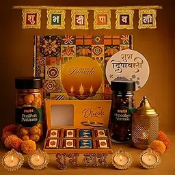 Fruitri Premium Diwali Gift Hamper | Chocolates Almond, Peri Peri Makhana & Festive Snacks | Diwali Gift Box with Candles & Decor | Ideal for Family, Friends & Corporate Gifting-picture-27