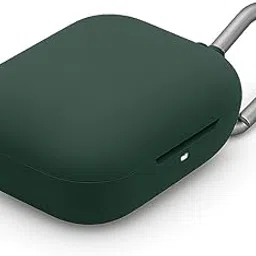 Yellowinc Silicone Case Cover for Motorola Moto Buds Bass (2025) with Heavy Duty Carabiner (Dark Green)-picture-16