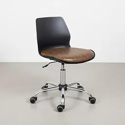Enosilla Armless Revolving Office Chair - Solid Steel Suitable for Home/Office/Study/Vanity/Shops/Hospital/Clinic/lab/Spa/Conference/Meeting/Reception (Black and Brown) image 1