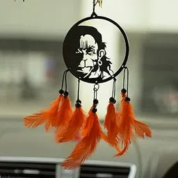 Shiva Car Hanging,Gift, Wall Hangings, Meditation Room, Yoga Temple, Wind Chime & Car Feather,Car Decoration Accessories,Dream Catcher for car (Dream Catcher - Hanuman)-image-59