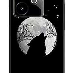 NDCOM for Realme GT 7T 5G Back Cover | Premium Realme GT 7 Back Cover | Stylish Realme GT7T Back Case | Black Modern Wolf Printed Metal Case-image-48