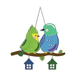 Cute Pair of Birds Wooden Wall Hanging for Home Decoration | Garden Balcony | Office | Cafe | Decorative Door Hanging | Festive Decor Art Items Pack of 1-picture-23