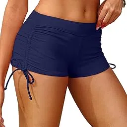 holipick Women's Swim Shorts Bathing Suit Bottoms Boyshort Swimsuits Tummy Control Swimwear Bikini Board Shorts, Lake Blue, Small-picture-24