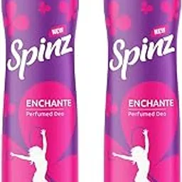 New Spinz Enchante Perfumed Deo for Women, Long Lasting Freshness,200ml x 2 (Pack Of 2) image 1