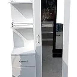 PARASMANI Furniture & INTERIORSEngineered Wood Modern Dressing Table with Glass Storage and Drawer and Door (White)-image-15