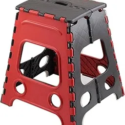 BUSA 18 Inches Super Strong Folding Step Stool for Adults and Kids | Kitchen Stepping Stools | Garden Step Stool Kitchen Stool (Red-Black 18 Inch)-image-56