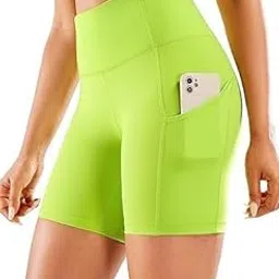 ikkai Women's High Waist Biker Shorts for Women Side Pockets Tummy Control Fashionable Running, Proof Yoga Workout Gym Bike Shorts (26 Till 32) Pack of 1-picture-11