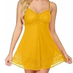 galsmaky Adorable Women Attractive Baby Dolls Nightwear Sexy Night Dress Free Size-picture-11