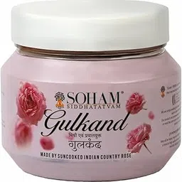 SOHAM SIDDHATATVAM GULKAND Prepared Using Sun Cooked Indian Country Rose,Along with Rock Suger and Praval Pisht (500 Gram)-picture-33