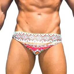 Mens Sexy Swimwear Swimming Surfing Board Briefs Bikini Swimsuits Gay (XL)-image-1