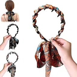 Melodio 3-Pack Elegant Double-Sided Floral Wave Headband with Comb, High-Volume Hair Hoop with Flowing Ribbon, Retro Palace Style Hair Accessory for Women, Non-Slip, Lightweight & Versatile Wear-picture-24