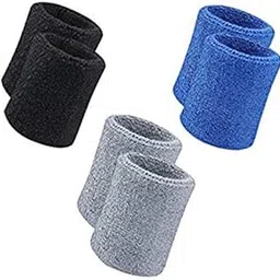 SportsFitt Cotton Sweatband/Wrist Band/Wrist Support For Gym And Sports 3 Pairs With Best Colour Combination, Multi-Coloured-picture-10