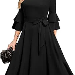 c4d Women's Plus Size 3/4th Bell Sleeves Bridesmaid Dresses-picture-20