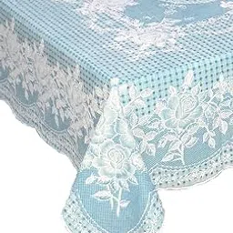 Vinyl Blossom 6 Seater Table Cover | Blue | Pack of 1 | 132 x 202 Centimeters | Waterproof, Easy-to-Clean PVC Table Protector for Dining Room & Kitchen-picture-20