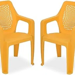 Nilkamal Trendy Plastic Chair for Home/Office/Study/Garden/Balcony/Indoor & Outdoor - Set of 2 Pcs Chair (Mustard Yellow)-image-32