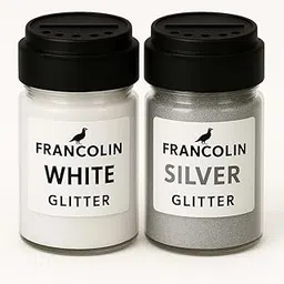 Francolin Glitter | White & Silver | Resin Art | Glitter – Shimmer for Epoxy, Tumblers, Slime & Nail Art – Cosmetic Grade – 75g*2-picture-10
