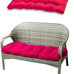 Indoor/Outdoor Bench Cushion, Swing Cushion, 51.2"x19.7", for Lounger Garden Furniture Patio Lounger Bench (Wine Red)-image-80