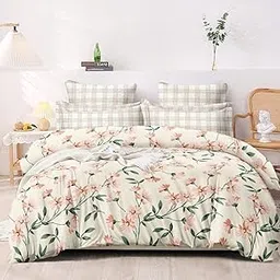 MORADO Glace Cotton Single Bed Quilt Cover/Duvet Cover/Rajai Cover/Blanket Cover with Zipper (60X90 Inch, Cream)-picture-28