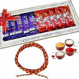Fabbites Bhai Dooj Gift Set For Brother And Bhabhi-Bhai Dooj Chocolate For Bhaiya-Bhai Dooj Tika Set-image-51