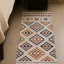 ROOZE Hand Woven Tufted 100% Natural Cotton Export Quality Designer Rug,Carpet, Bed Side Runner for Bedroom,Living Room, Size-2x5 feet or 60 cms x 152 cms (Multicolored)-picture-12