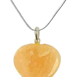 Citrine Pendant Heart Shape Crystal Stone Pendant with Chain for Reiki Healing and Crystal Healing Stone Pendant Size 25-30 mm (Color : Yellow)-image-69