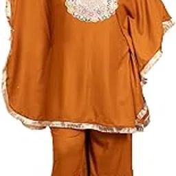 Solid Viscose Rayon Kaftan & Sharara Plus Size Western Co-Ord Set for Women's|Scoop Neck Relaxed Fit Cord Set|Ladies Party Ethnic Collection Stylish Fusion Wear-image-55