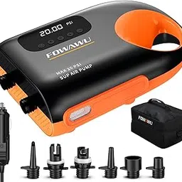 FOWAWU Sup Pump, 20 PSI Paddle Board Pump Intelligent Dual Stage Inflation & Deflation, Auto-Off, Inflatable Sup Pump SUP Air Pump DC 12V Car Connector-picture-13
